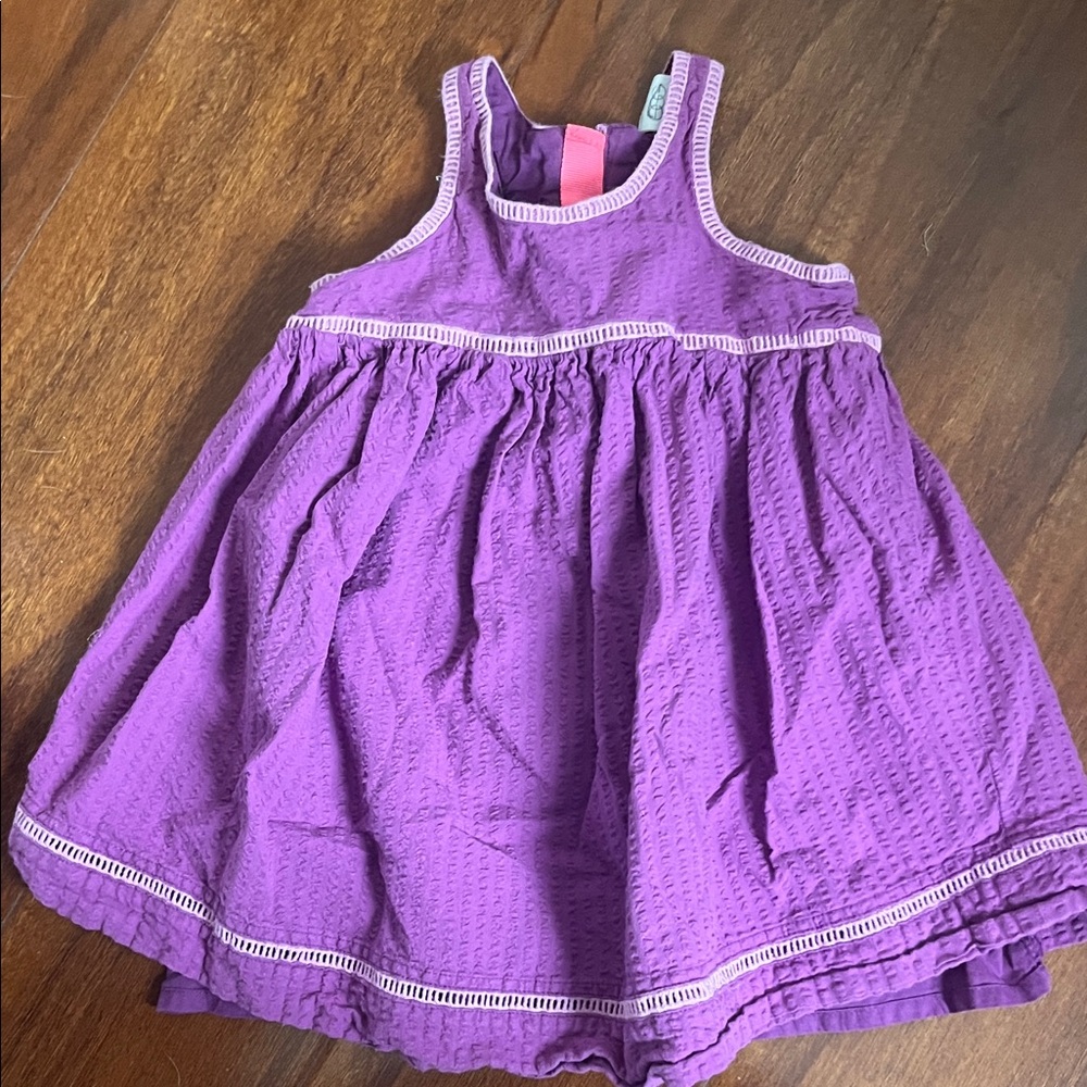 Egg by Susan Lazar Purple Textured Girls' Sundress